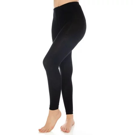 Black Thermal Leggings for Women Cold Weather Microfiber Soft Stretchy Full Legging | Walmart (US)