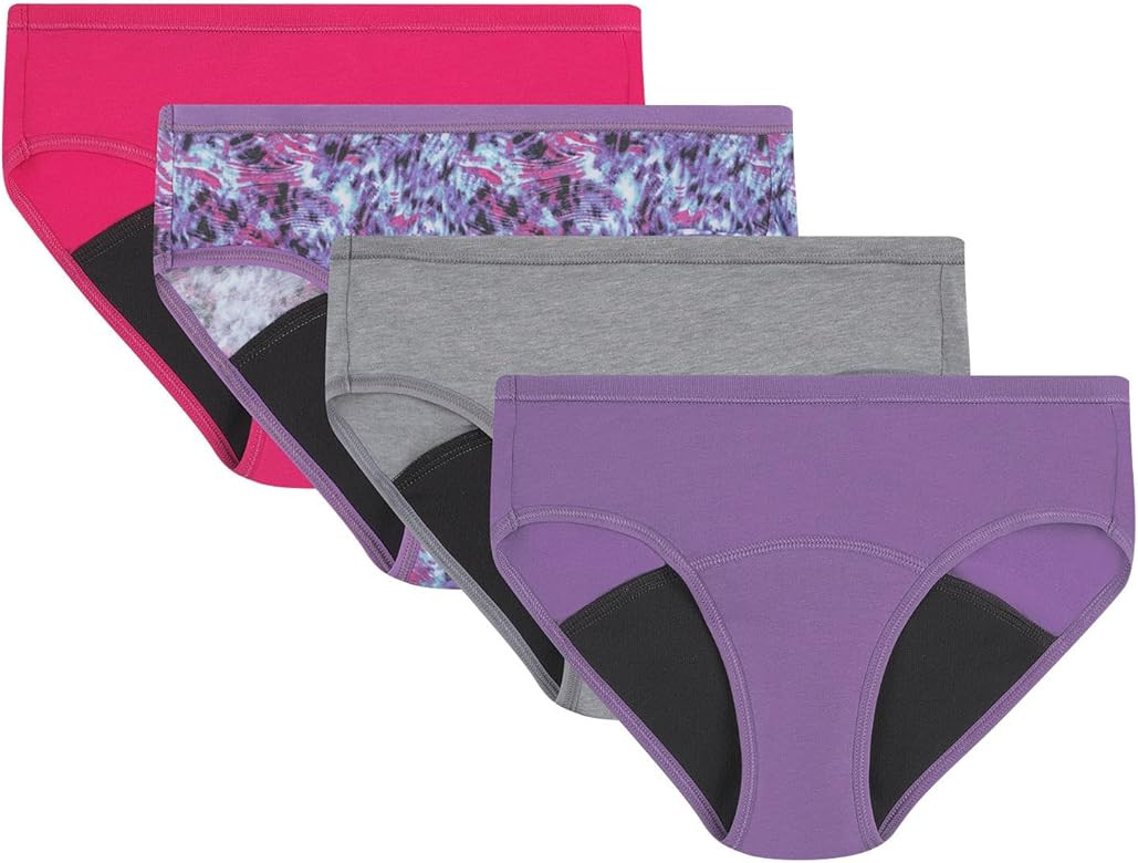 Hanes Girls' Comfort Period Underwear, Boyshort and Hipster Period Panties, Moderate Protection, ... | Amazon (US)