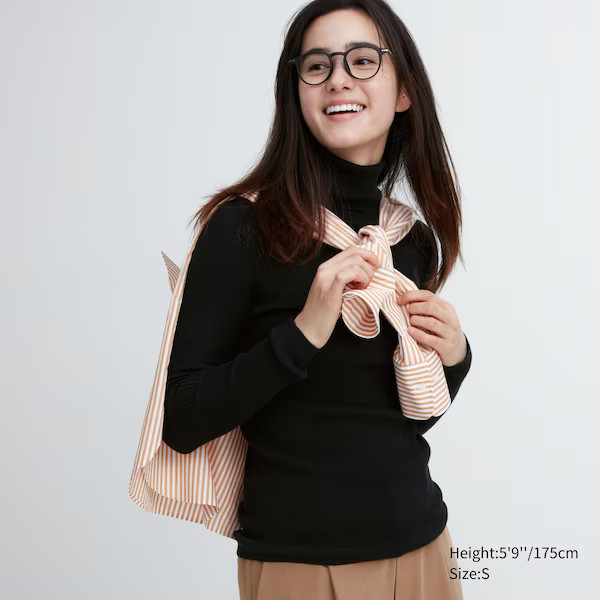 Extra Fine Merino Ribbed Turtleneck Long-Sleeve Sweater | UNIQLO (US)
