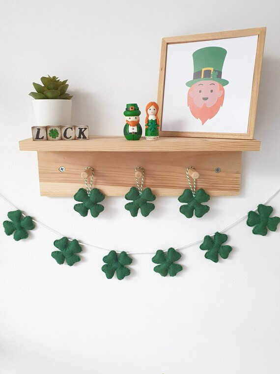 St Patricks Day Banner Shamrock Garland Decor Felt Irish Sign | Etsy | Etsy (US)
