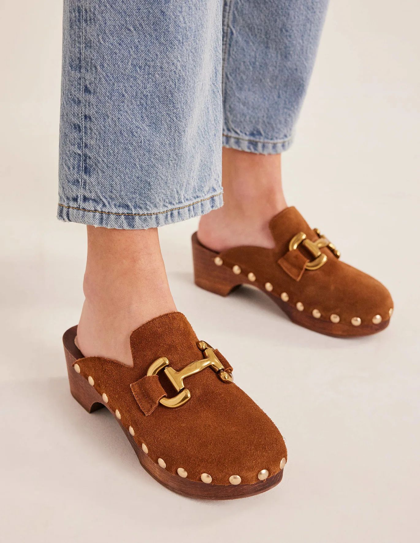 Snaffle Trim Heeled Clogs | Boden (US)