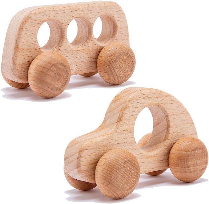 Promise Babe Organic Wooden Baby Push Toys Fine Motor Development Sensory Skills Toy Montessori G... | Amazon (US)
