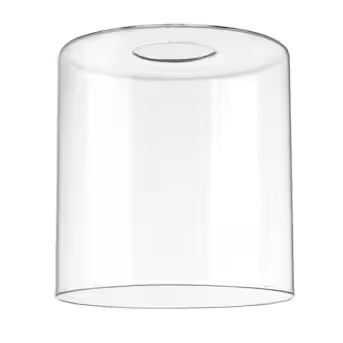 Style Selections  5-in x 4.75-in Cylinder Clear Glass Vanity Light Shade 2-1/4-in Straight-type ... | Lowe's