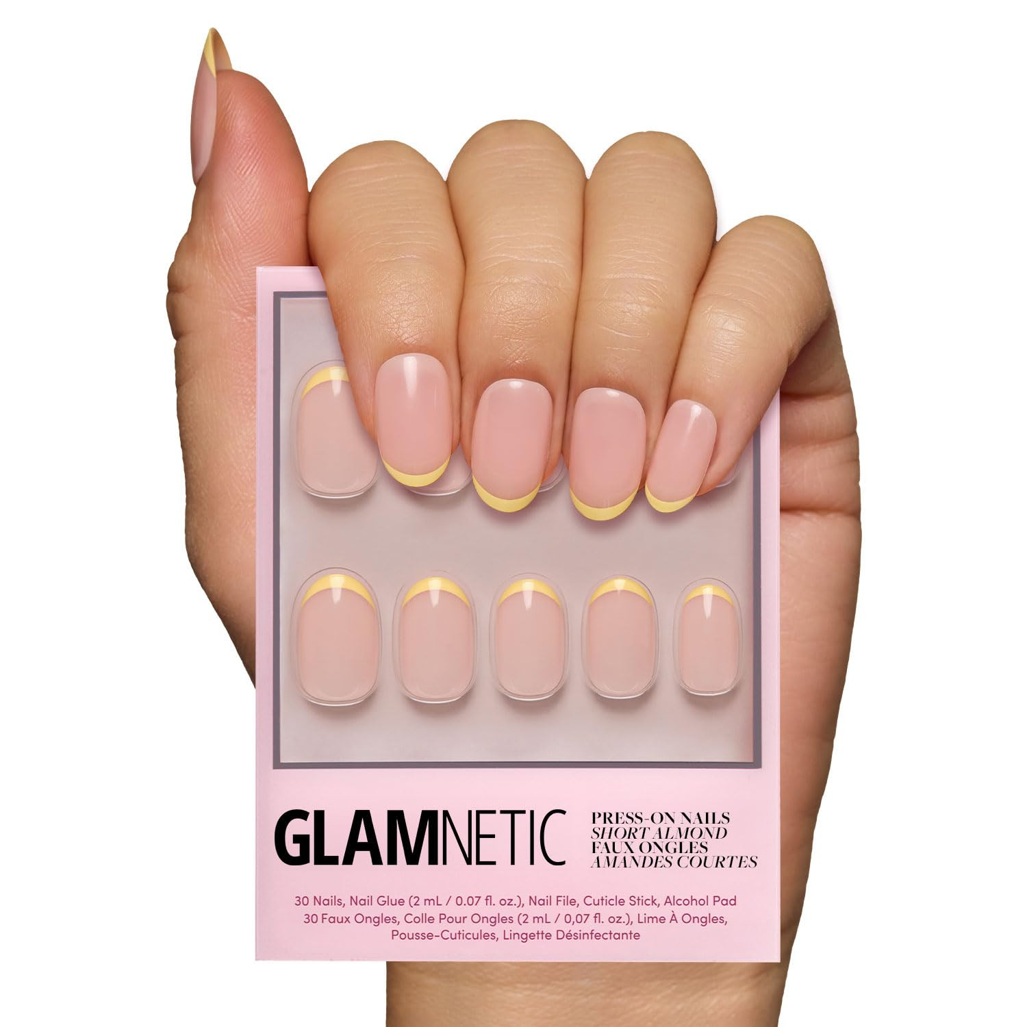 Glamnetic Press On Nails - French Butter | Short Round Yellow French Tips with a Glossy Finish, F... | Amazon (US)