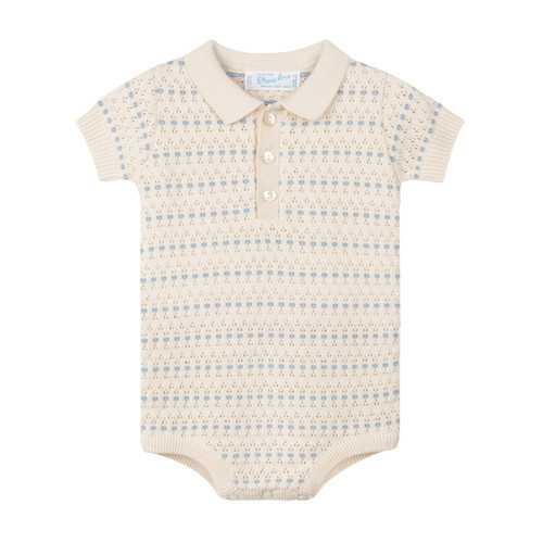 Boys Pointelle Jacquard Knit Romper | Feltman Brothers