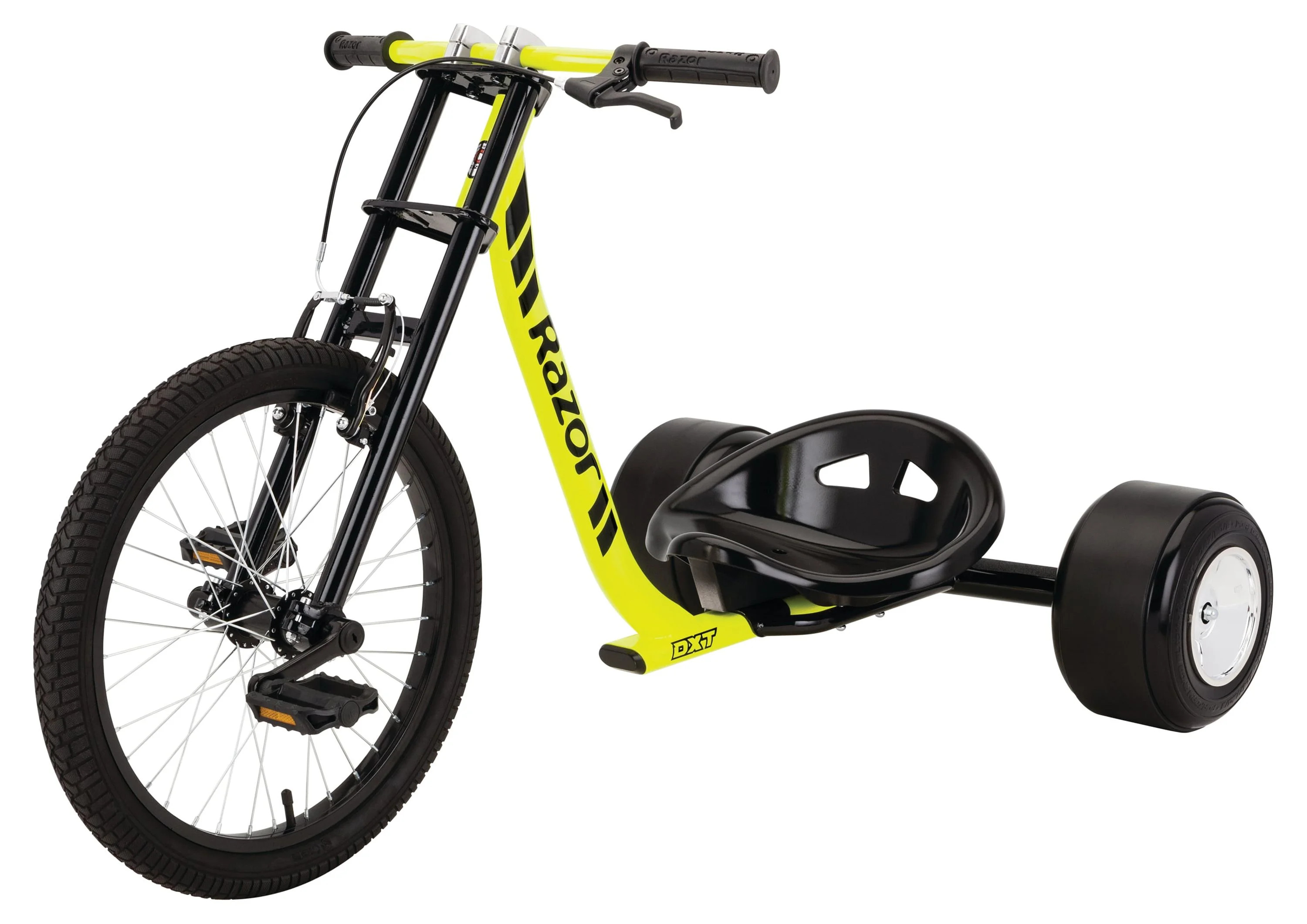 Razor DXT Drift Trike - Black/Yellow Steel Frame, 3-Wheeled Ride on Tricycle for Teens and Adults | Walmart (US)