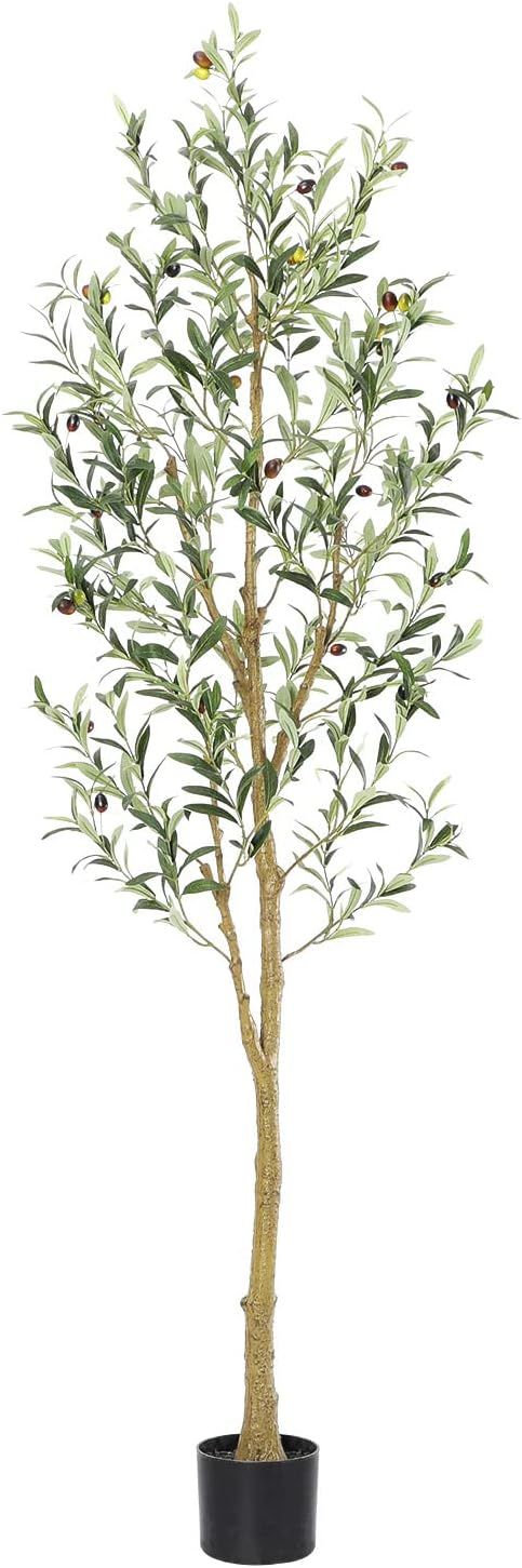 Nafresh Tall Faux Olive Tree，6Ft(72”) Realistic Potted Silk Artificial Olive Tree， Fake Oli... | Amazon (US)