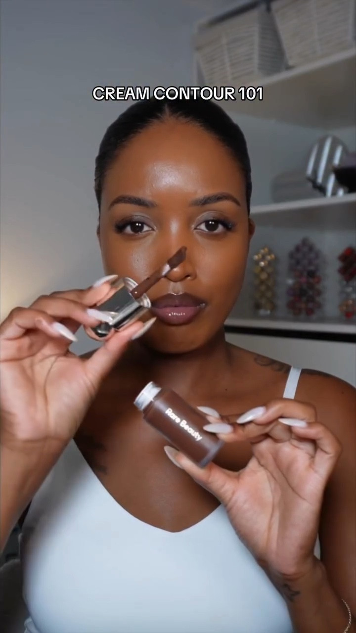 Cream Contour 101 ✨

@rarebeauty soft pinch liquid contour tranquil 

#contourhack #contour #makeuphacks #blackgirlmakeup #makeup

#LTKuk #LTKbeauty
