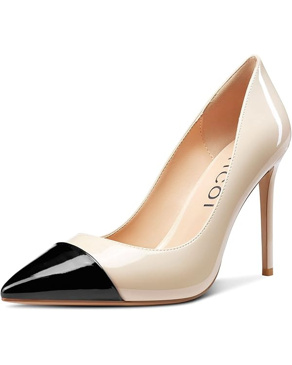 Aachcol Women Stiletto Pumps High Heel Close Pointed Toe Slip-on Dress Shoes Office Classic 4 Inc... | Amazon (US)