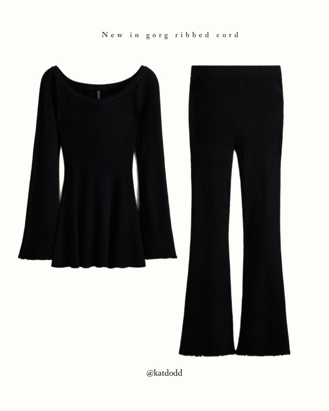 New in ribbed coord 🤍🤍 this is stunning!!!! 

H&M new in ribbed flared coord black perfect for bump maternity flared sleeves flared trousers rib knit off the shoulder

#LTKstyletip #LTKautumn #LTKuk