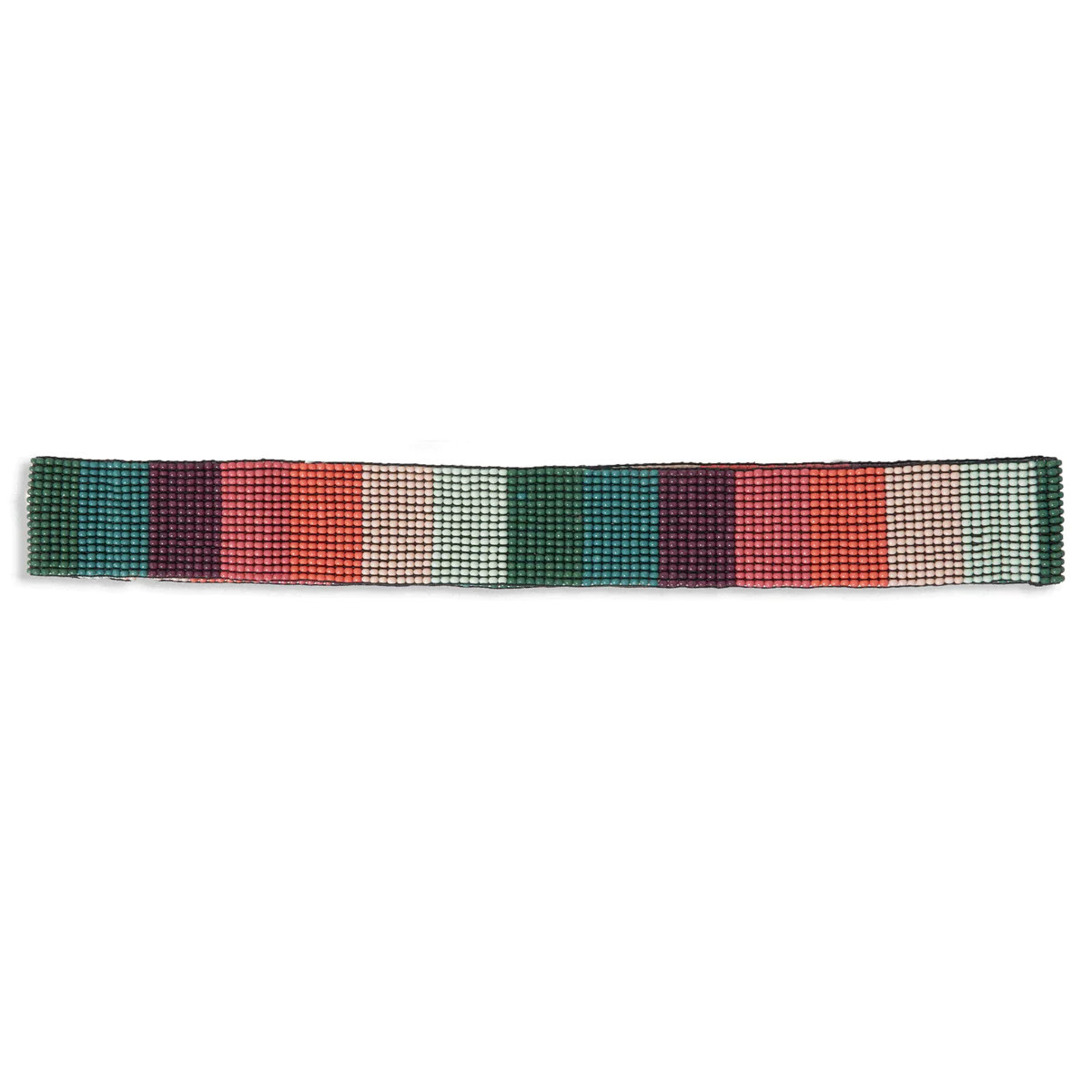 Ryan Color Block Beaded Stretch Hatband Port and Teal | INK+ALLOY