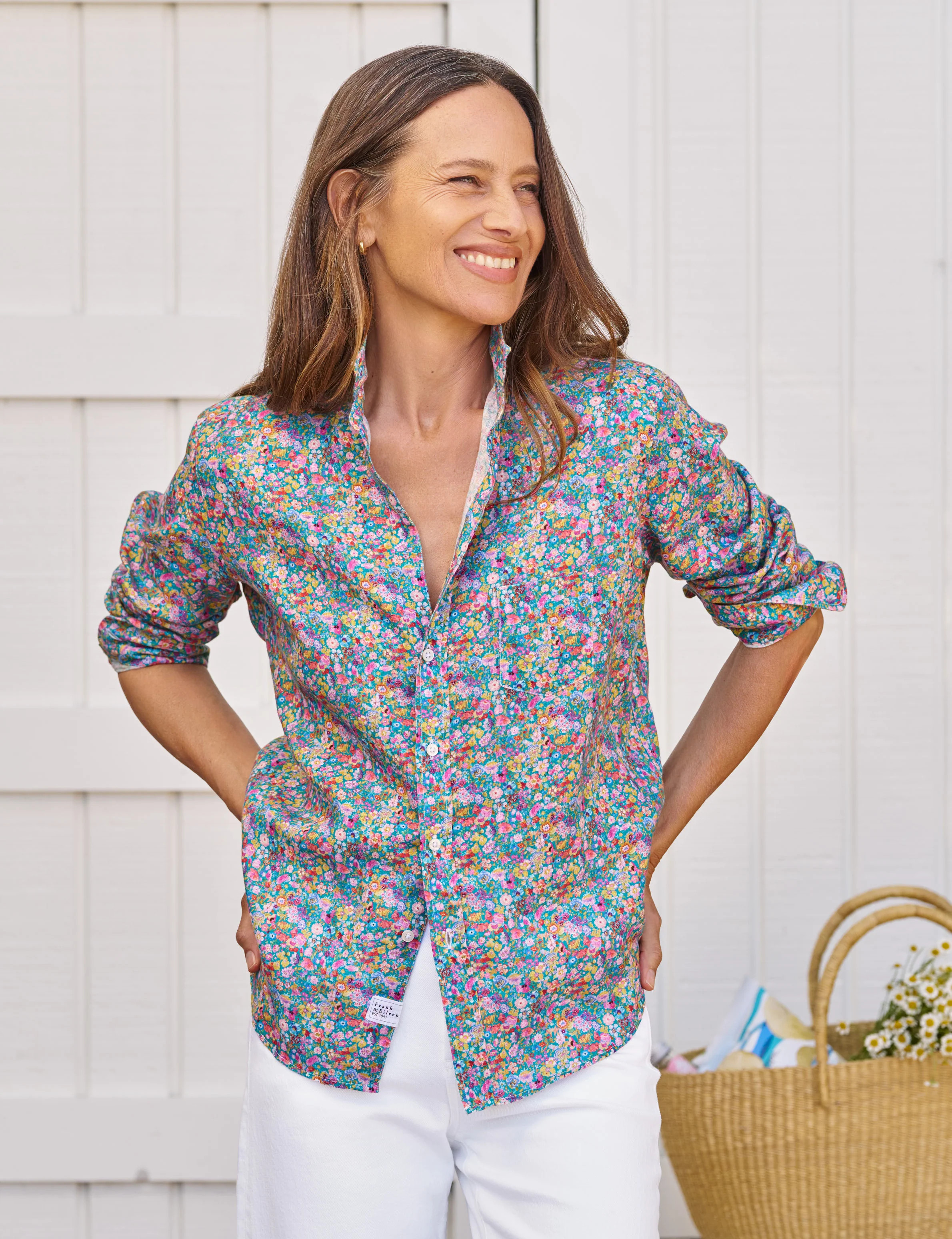 EILEEN Multicolor Flowers, Italian Classic Linen | Frank & Eileen