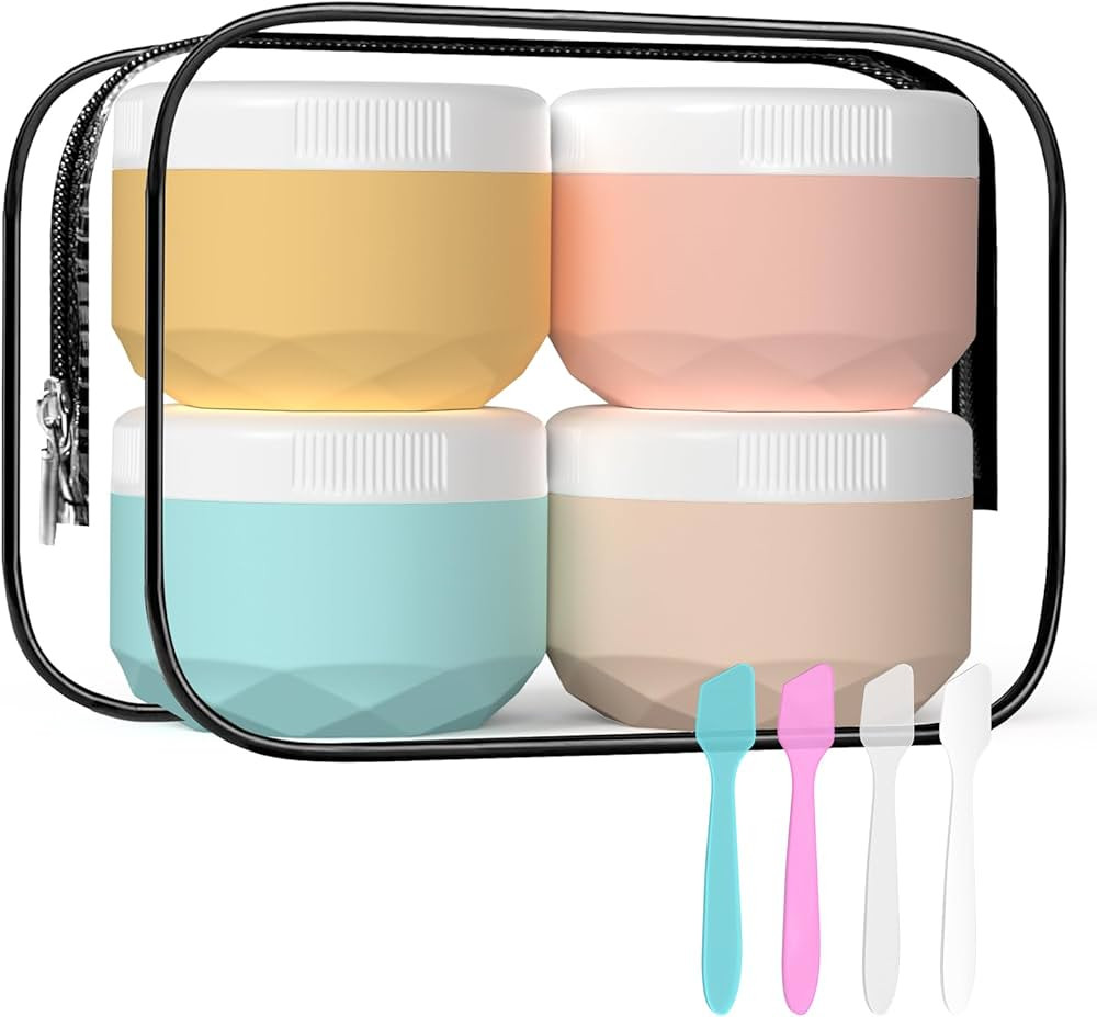 Travel Containers for Toiletries, Silicone Cream Jars BPA Free, TSA Approved 1.7oz Travel Size Co... | Amazon (US)