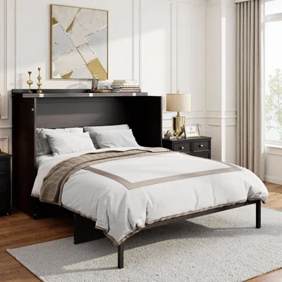Queen Size Murphy Bed with Storage Drawers & USB Charging - Brushed White Space-Saving Marvel | Wayfair North America