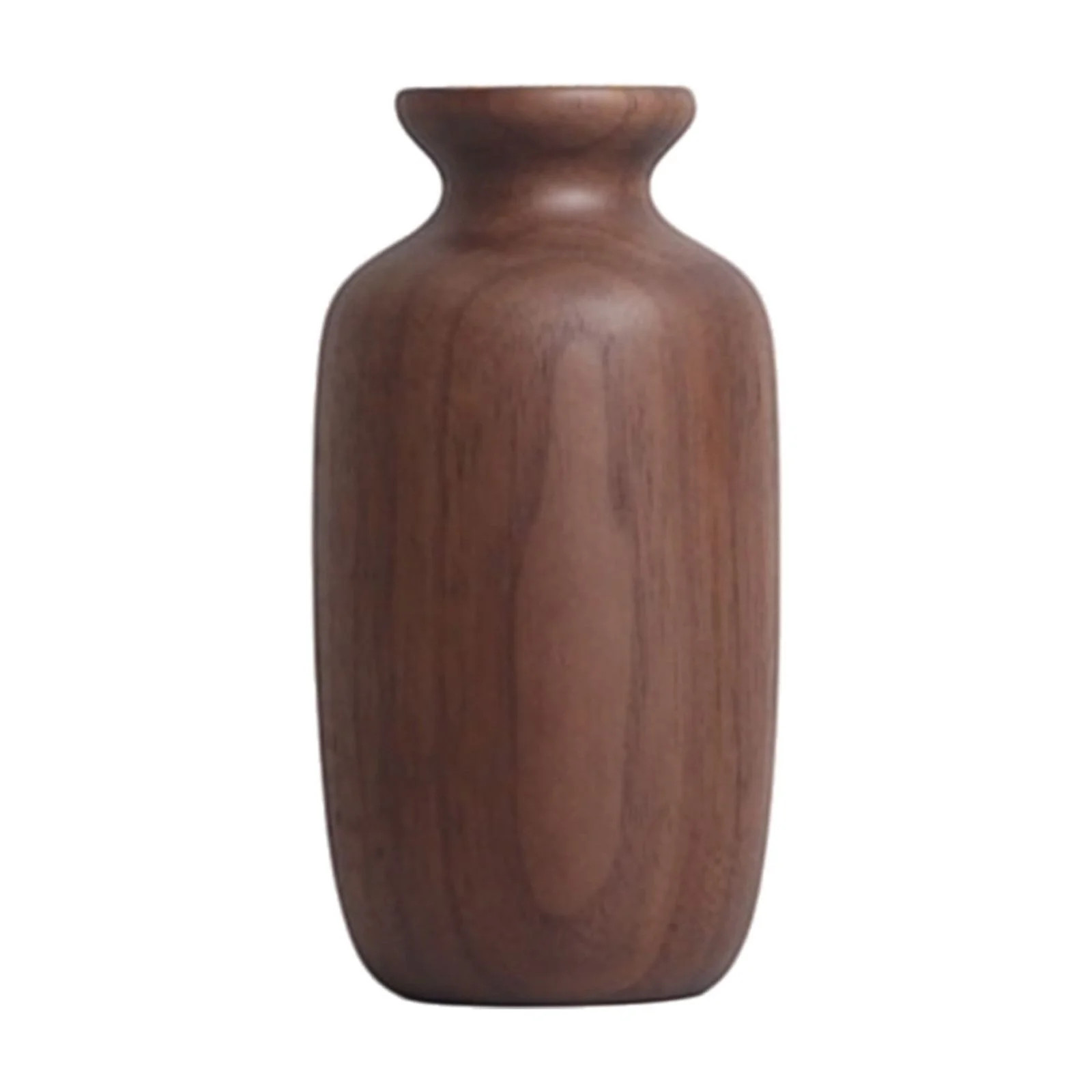 Wdhugt Wooden Vase For Home Decoration Ornaments Small Brown Wood Vase For Tabletop Decor 9X4.5X4.5Cm 3.54X1.77X1.77 Inches Wooden Vase For Living Room Shelf Decor Style E | Walmart (US)