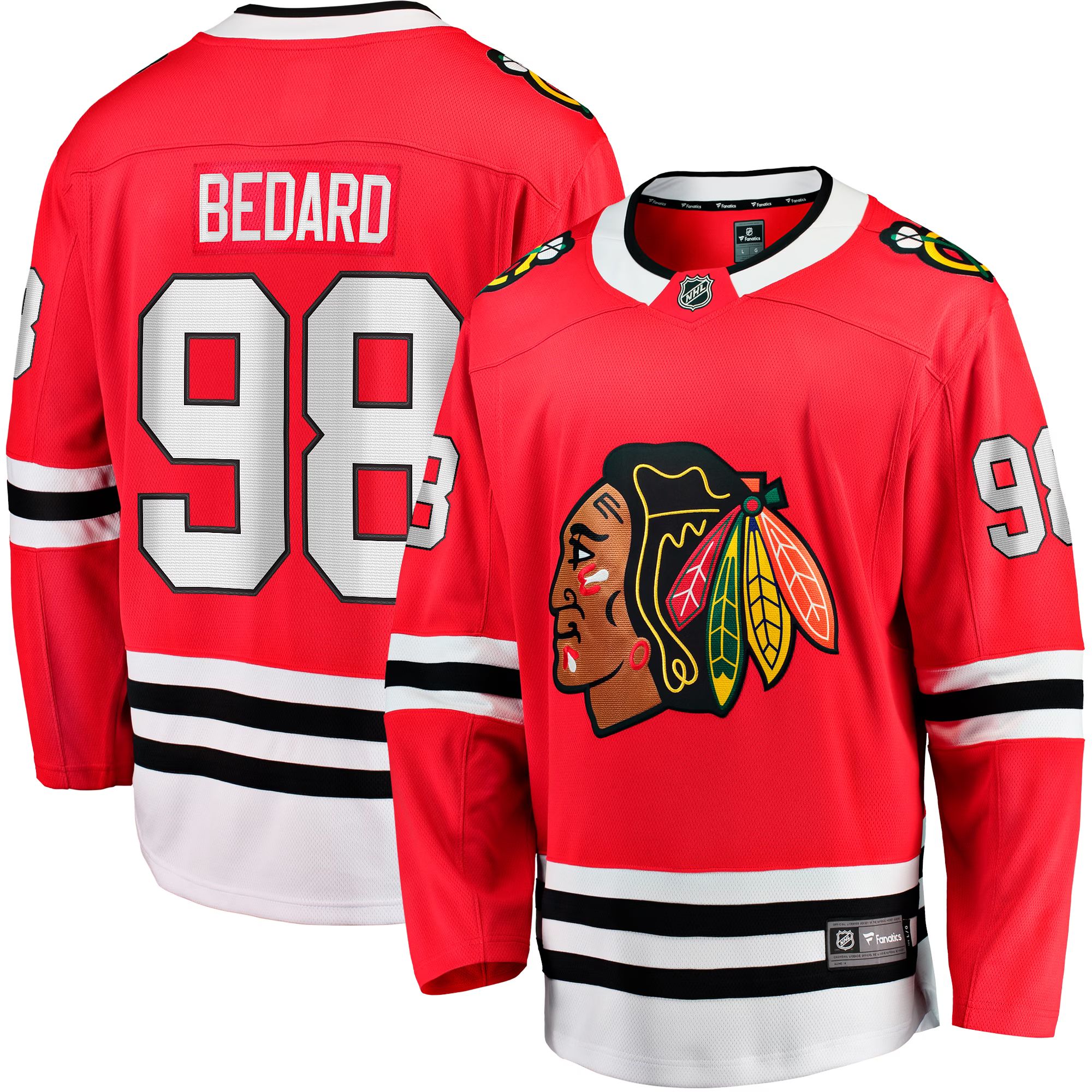 Men's Chicago Blackhawks Connor Bedard Fanatics Branded Red 2023 NHL Draft Home Breakaway Player ... | NHL Shop