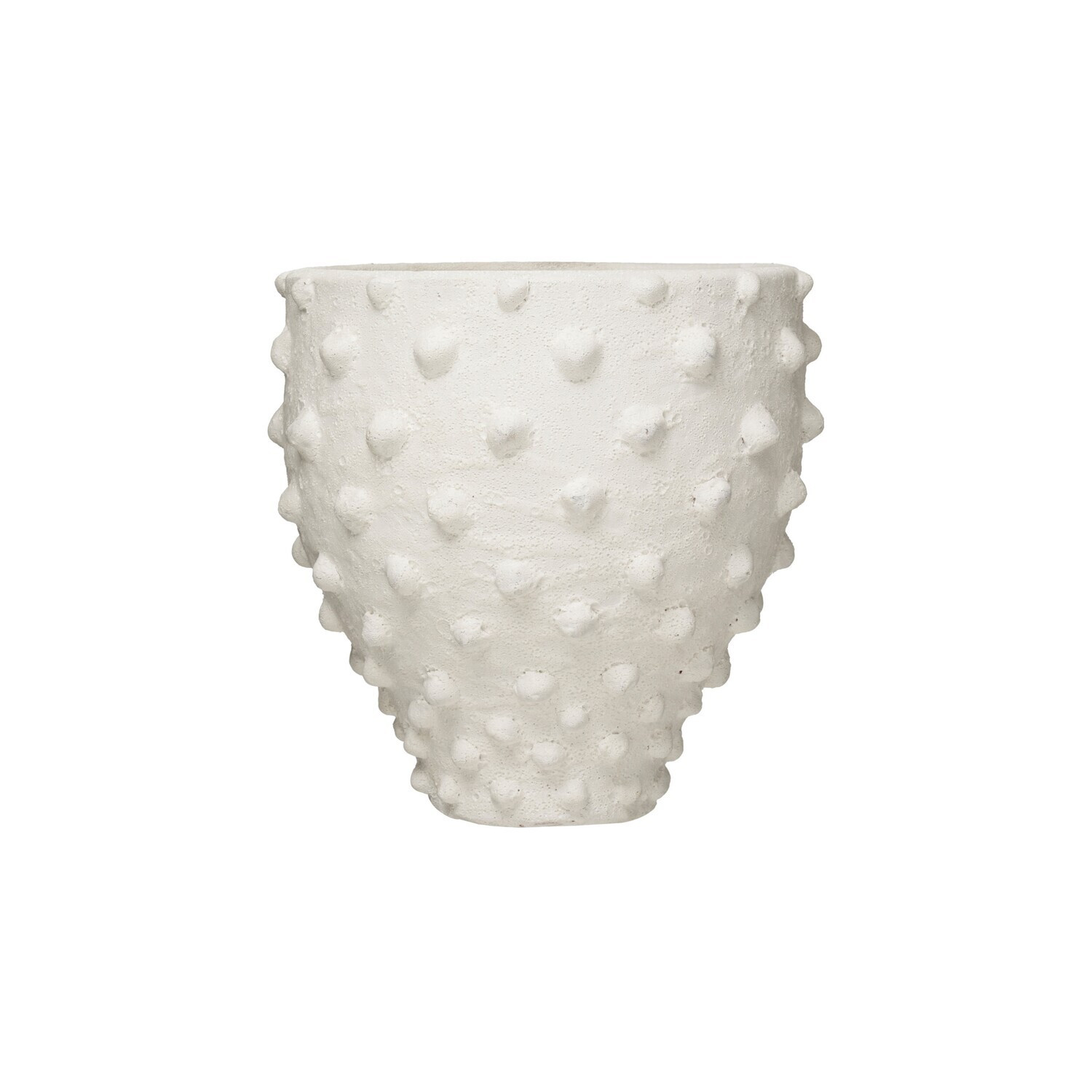 Lg White Textured Dot Planter | Wilson Home Decor