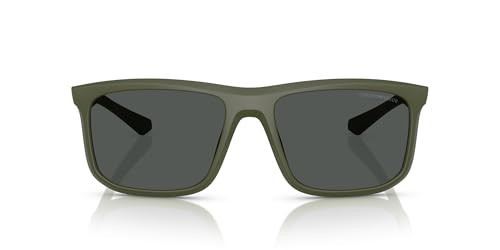 Emporio Armani EA4234U Sunglasses, Matte Green/Dark Grey, 57 mm | Amazon (US)