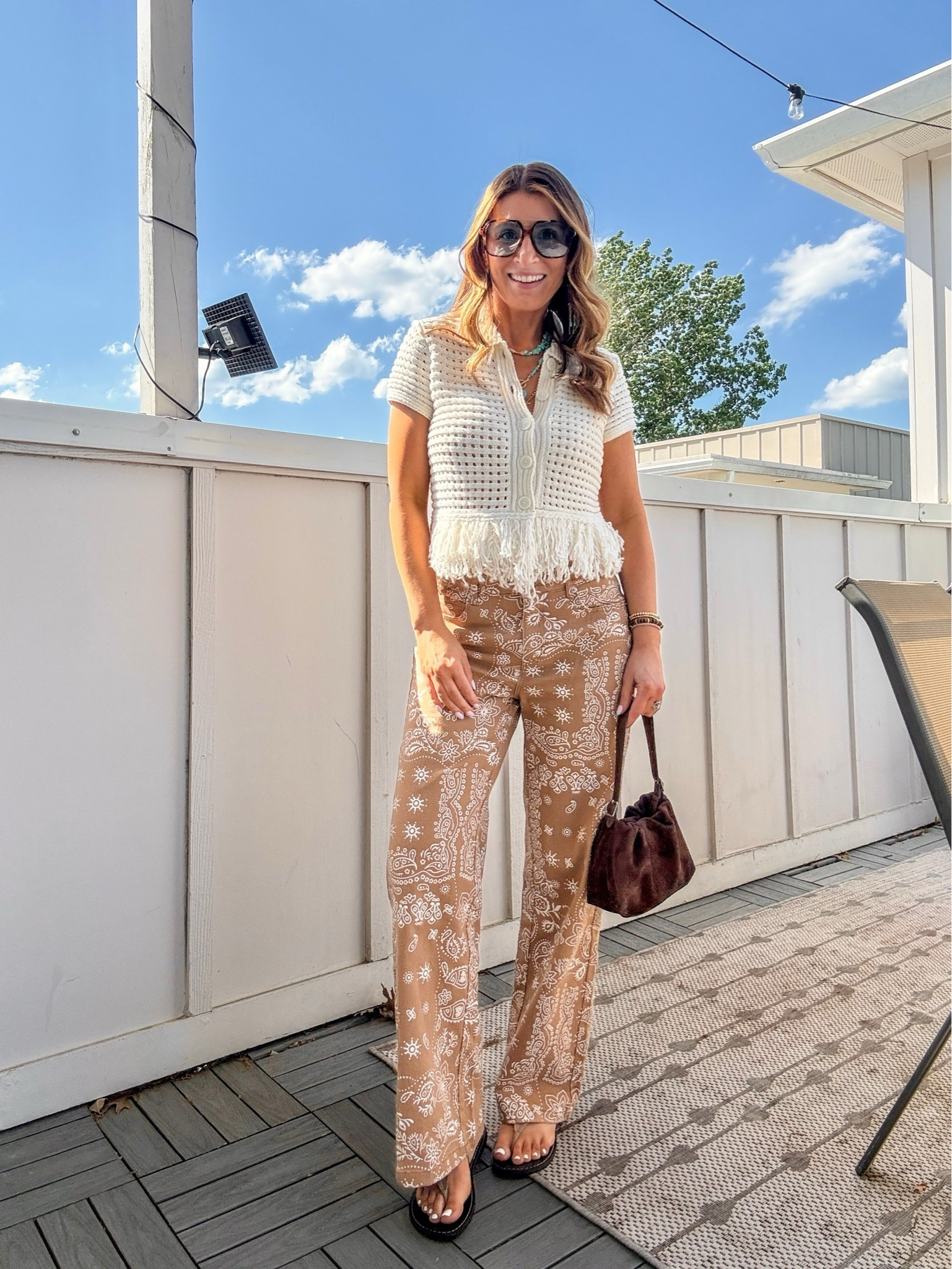 What I wore out in Nashville!

Crochet top (petite small)
Bandana print jeans (4)
Turquoise jewelry 

Casual outfit, spring outfit, western outfit, easy outfit, wide leg jeans, Nashville outfits, western outfit, rodeo outfit, western fashion, turquoise jewelry

#LTKootd #LTKSaleAlert #LTKSeasonal