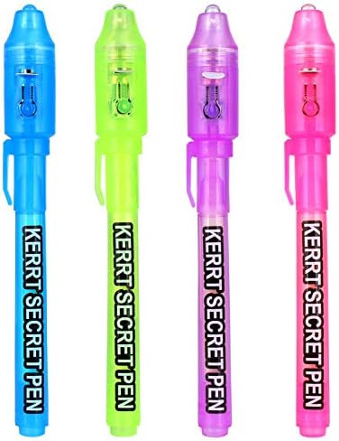 KERRT Invisible Pen with UV Light Secret Message Pens(Pack of 4) | Amazon (US)