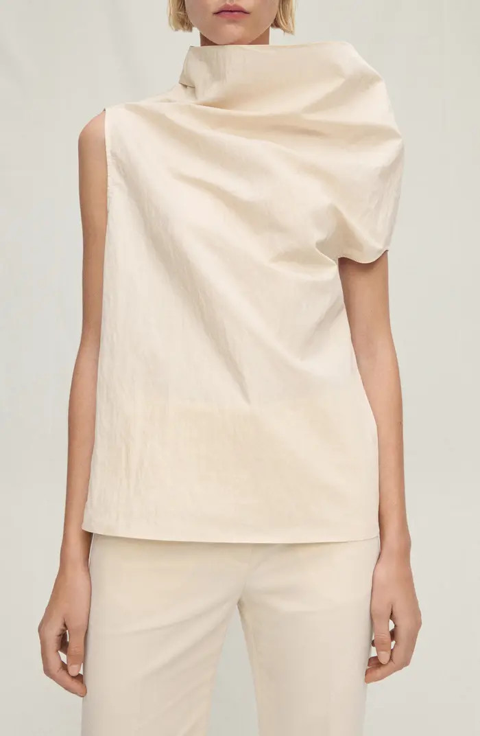 MANGO Asymmetric Off the Shoulder Cotton Blend Top | Nordstrom | Nordstrom