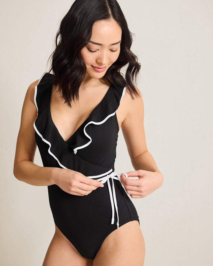 Island Cays Cabana Wrap-Front One-Piece Swimsuit | Tommy Bahama