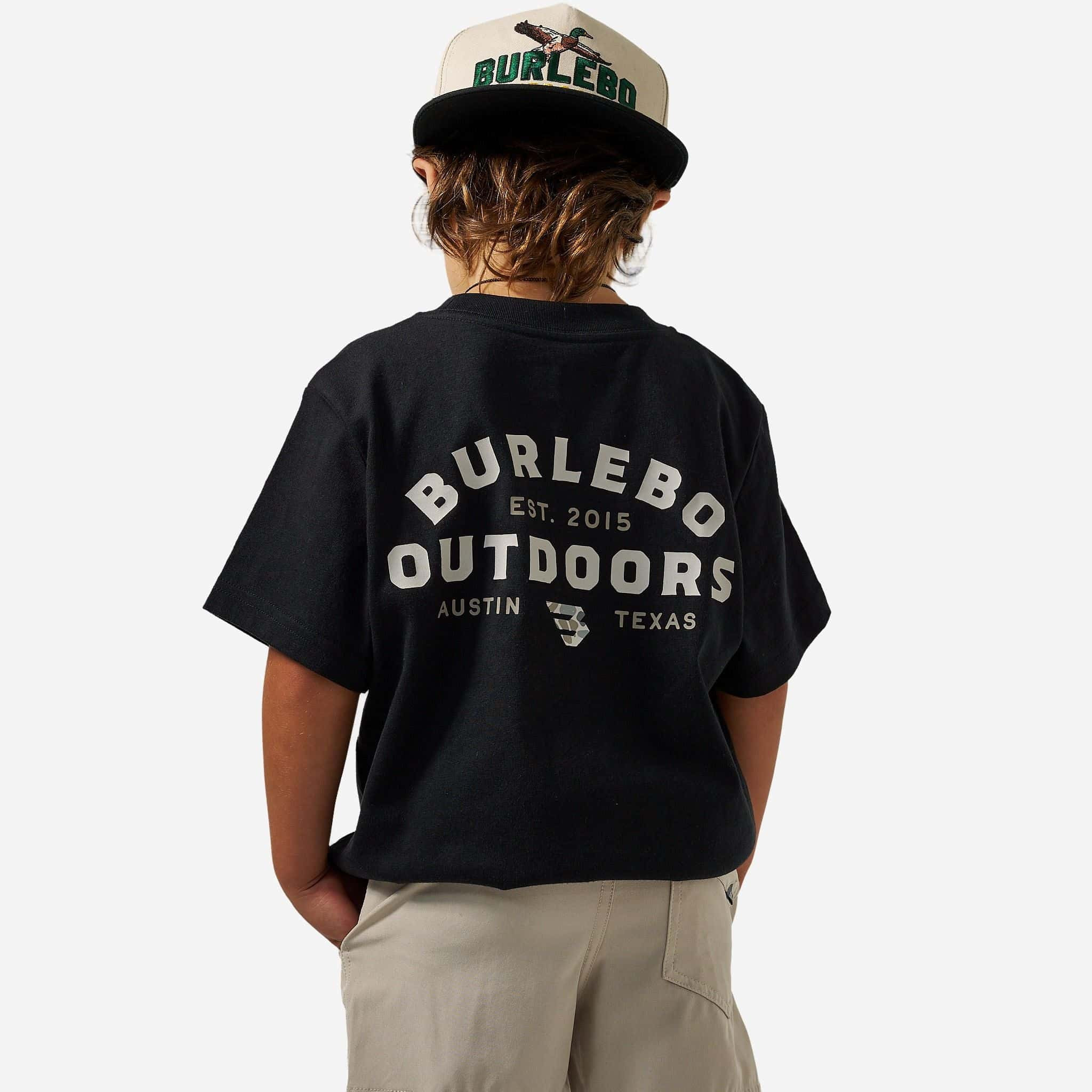 Youth Short Sleeve Tee - BURLEBO Outdoors Logo - Black | BURLEBO