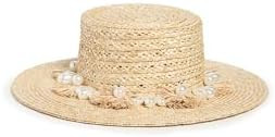 Lele Sadoughi Women's Pearl Poms Straw Hat | Amazon (US)