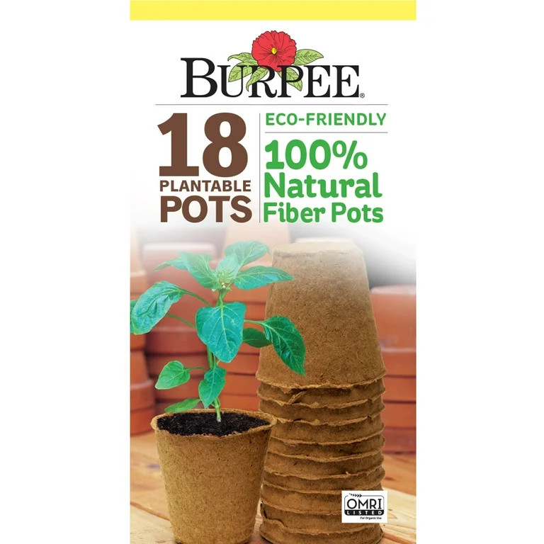 Burpee Eco-Friendly 3" Round Fiber Pots for Seed Starting - 18 Fiber Pots per Package - Walmart.c... | Walmart (US)