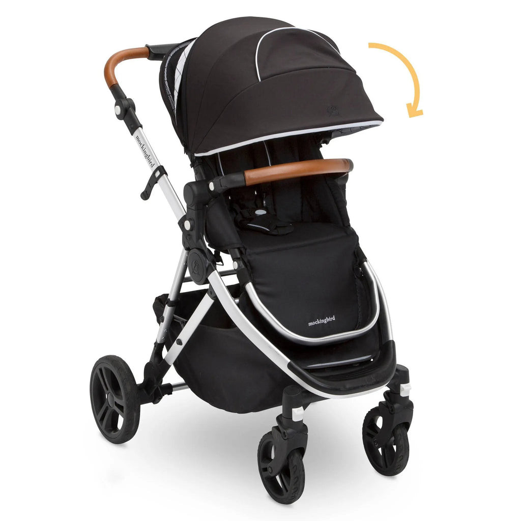 Mockingbird Single-to-double Stroller - Black Windowpane | REBEL (formerly Rebelstork)