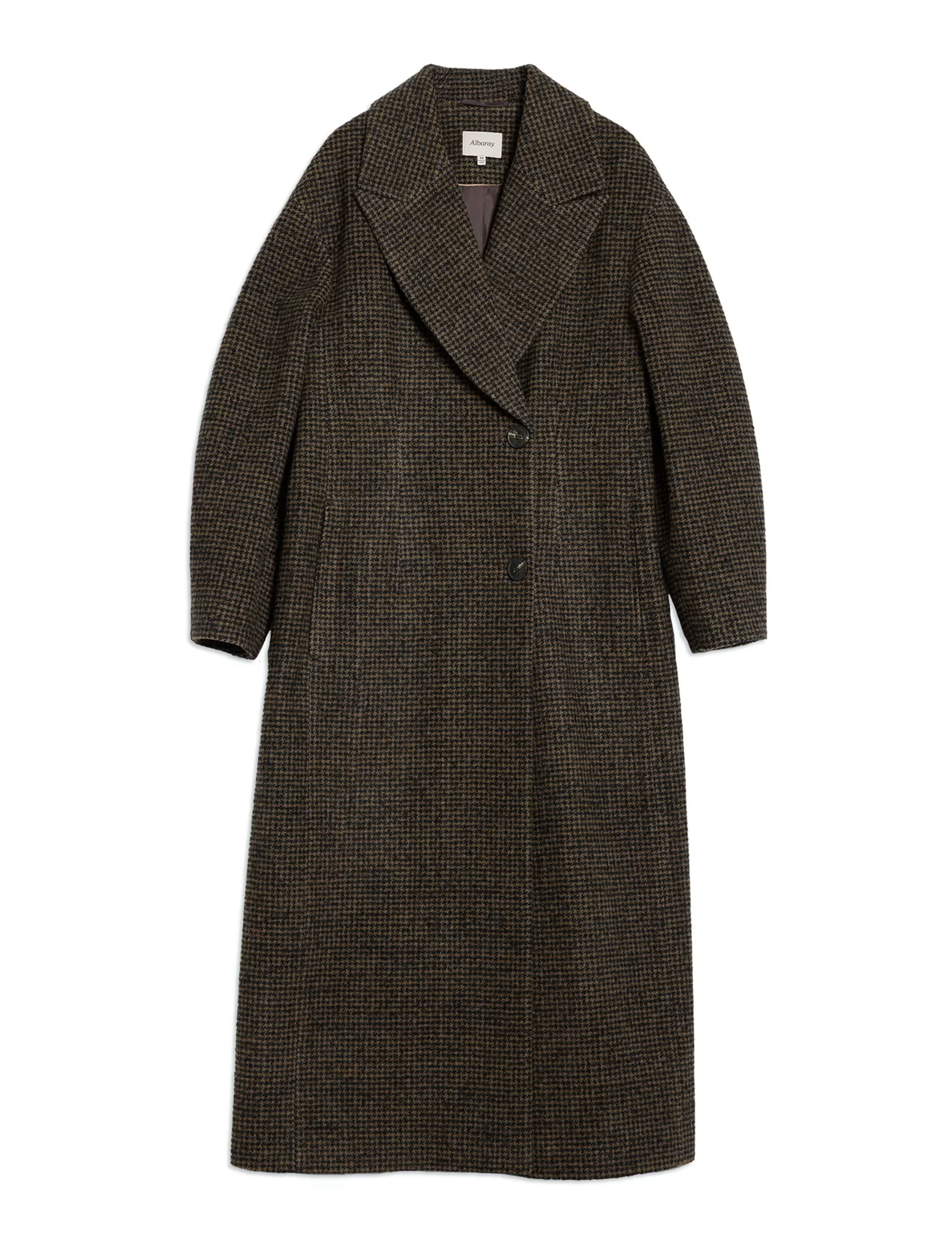 Wool Blend Tweed Checked Cocoon Coat | Marks & Spencer (UK)