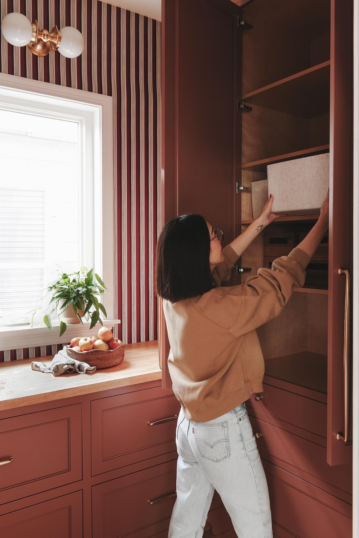 The floor to ceiling cabinets pack a mean hidden storage punch! We have more hidden storage than we even know what to do with and we can’t wait to get it all organized.

#LTKHome