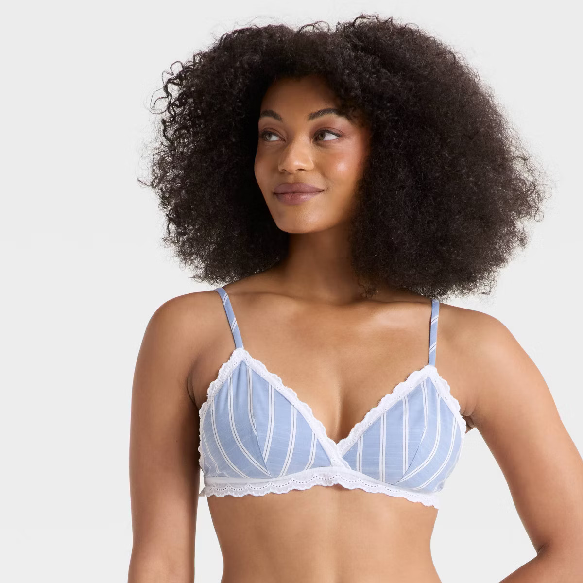 Women's Woven Triangle Bralette - Auden™ Light Blue | Target