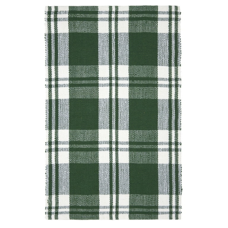 My Texas House Green/White Tartan Plaid Indoor/Outdoor Layering Rug, 24" x 38" - Walmart.com | Walmart (US)
