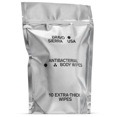 BRAVO SIERRA Antibacterial Extra-Thick Biodegradable Body Wipes - 10ct | Target