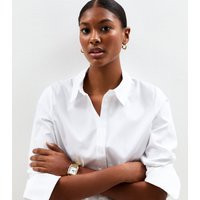 Women's White Slim Fit Poplin Shirt New Look | New Look (UK)