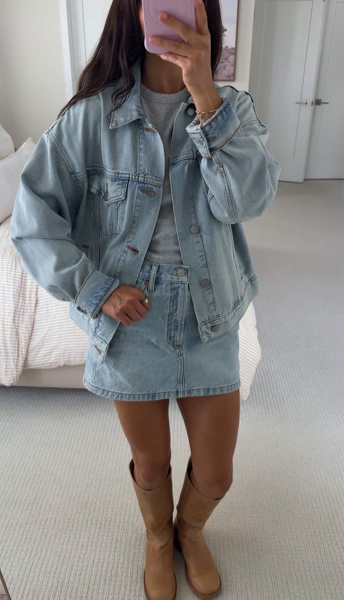 wearing size 25 in skirt & small in jacket!!

#LTKootd #LTKstorytime #LTKgrwm