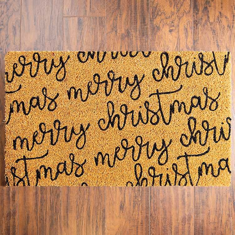 New!Merry Christmas Script Door Mat | Kirkland's Home
