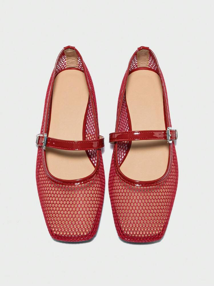 New Ballet Flats Spring Square Toe Flat Shoes For Women, Solid Color Breathable Casual Comfortabl... | SHEIN