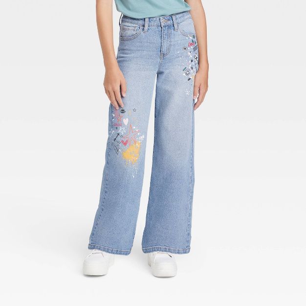 Girls' High-Rise Wide Leg Jeans - art class™ | Target