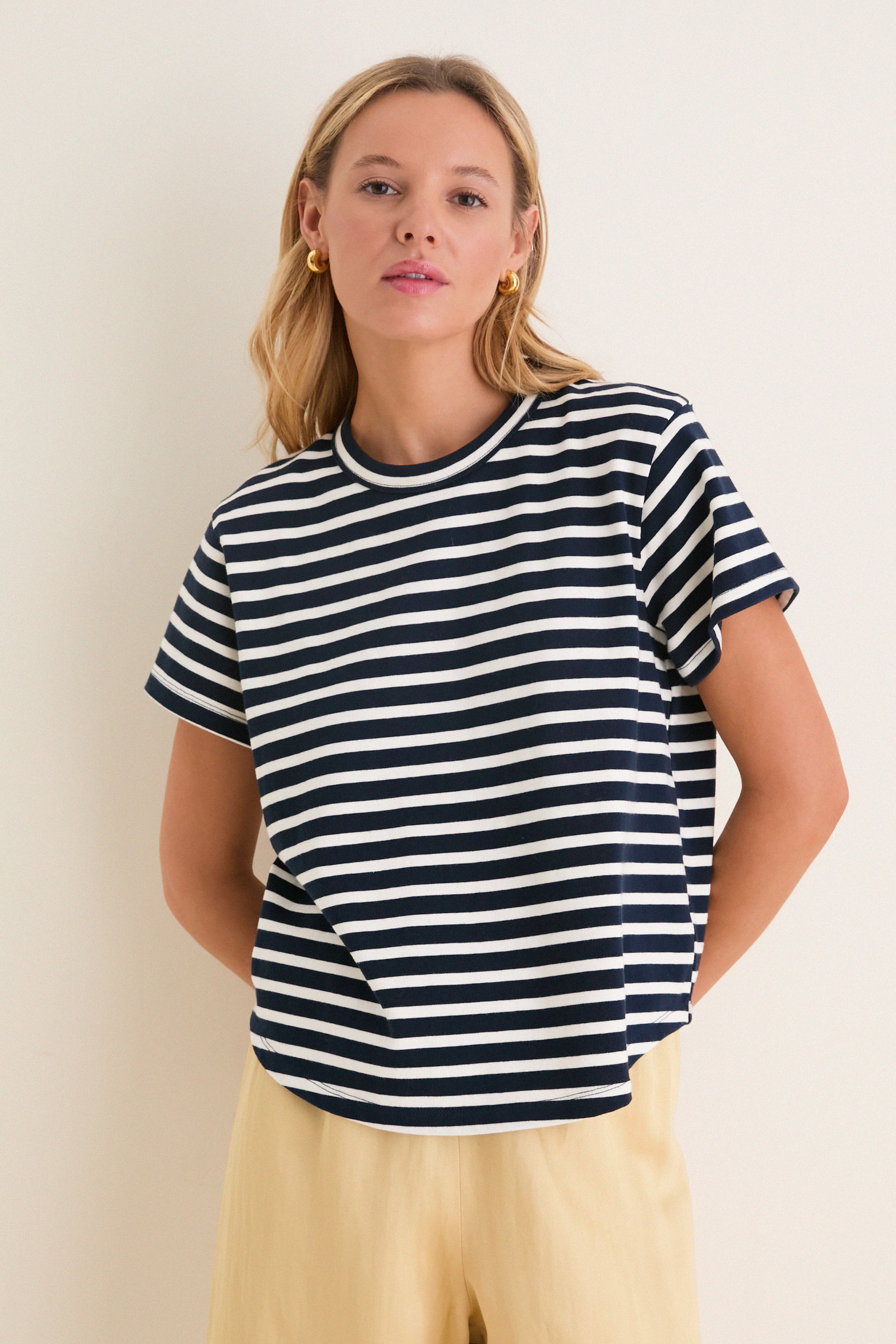 Blue Striped Presley Boyfriend Tee | Tuckernuck (US)