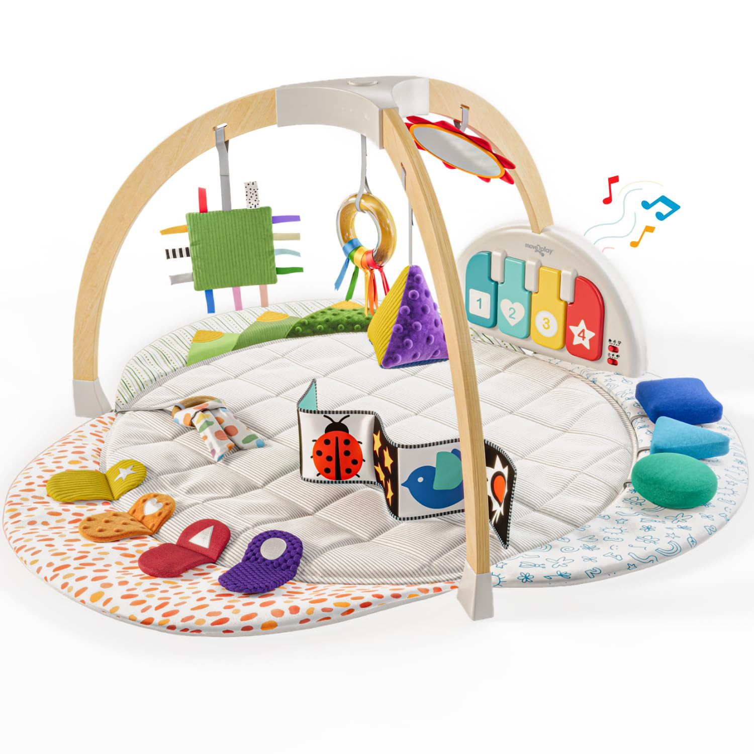 Little Acorn, Montessori Inspired Wooden Kick & Play Baby Gym | Musical Piano | Tummy Time Activi... | Amazon (US)