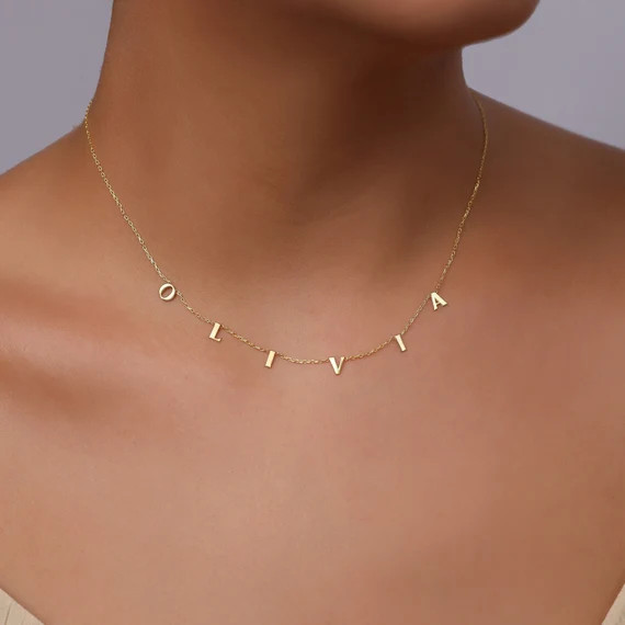 Handmade Custom Letter Necklace-dainty Name | Etsy | Etsy (US)