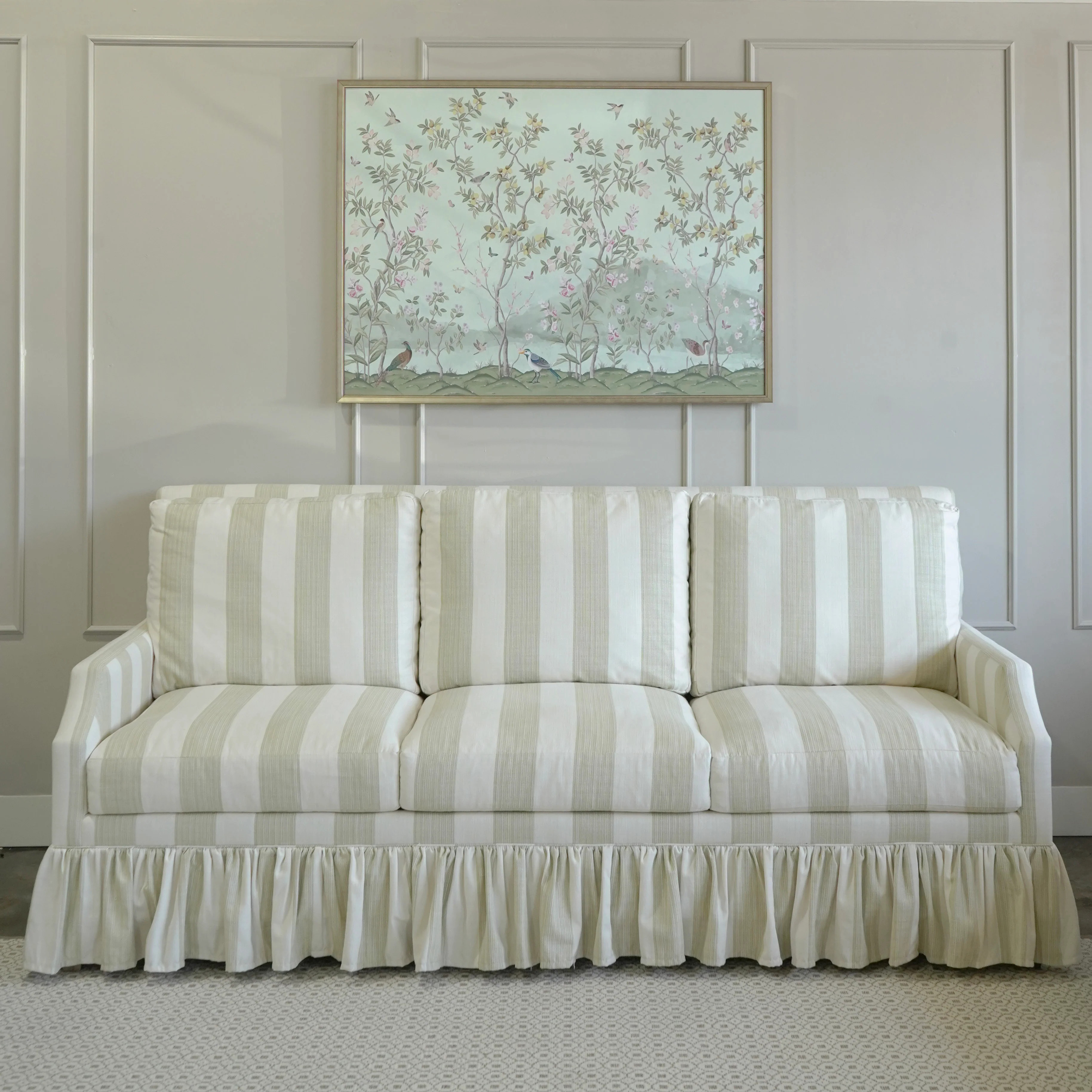 Alice Sofa in Citron Stripe | Mae Davis Interiors