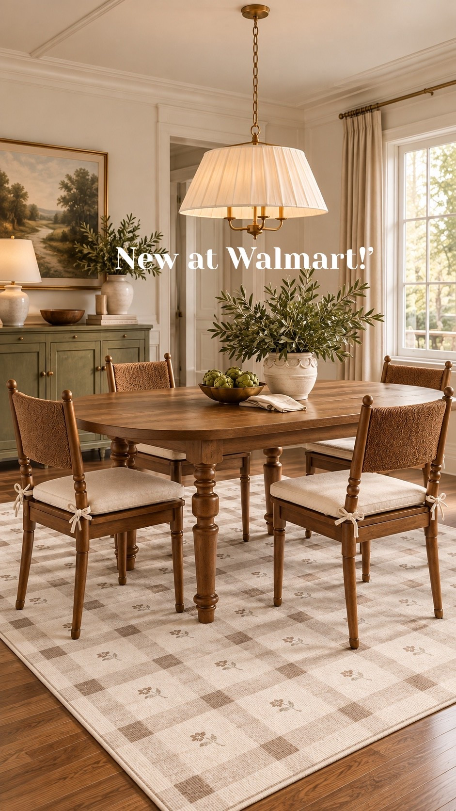 Love everything in this photo!! New dining table and dining chairs from Walmart, they look like they should be designer and so much more expensive. Also love the rug.

#LTKHome #LTKSaleAlert