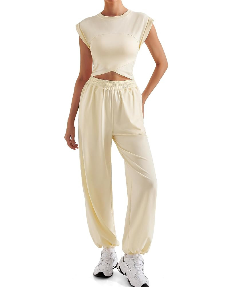 SUUKSESS Women 2 Piece Matching Lounge Workout Sets Outfits Sleeveless Cropped Tops Summer High W... | Amazon (US)