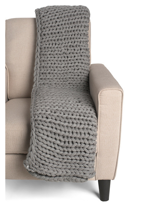 50x60 Cotton Adalina Chunky Knit Throw | TJ Maxx