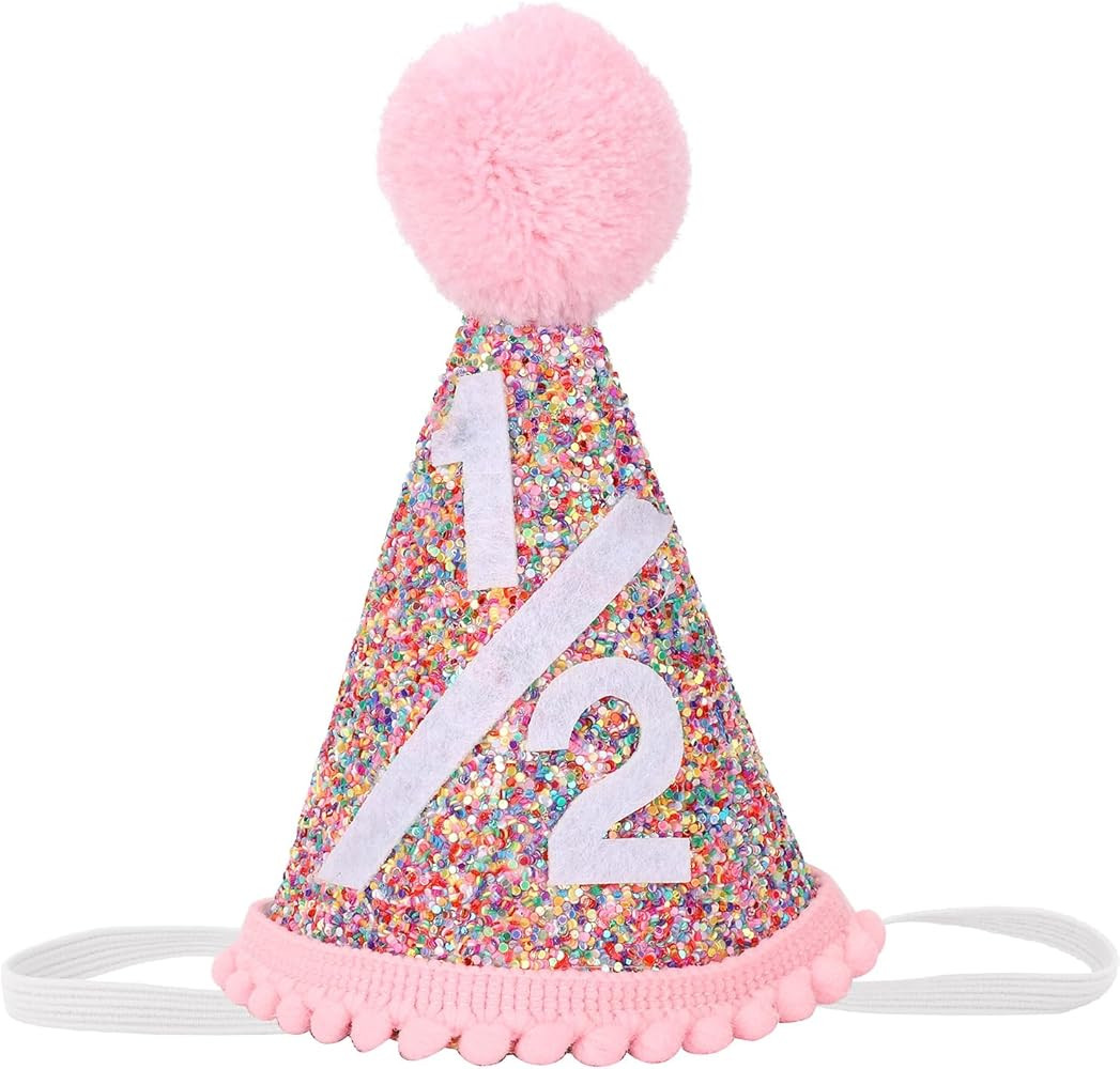Rainbow Cone Birthday Hat, Glitter Birthday Hat, Perfect Birthday Party Decoration for Boys and G... | Amazon (US)