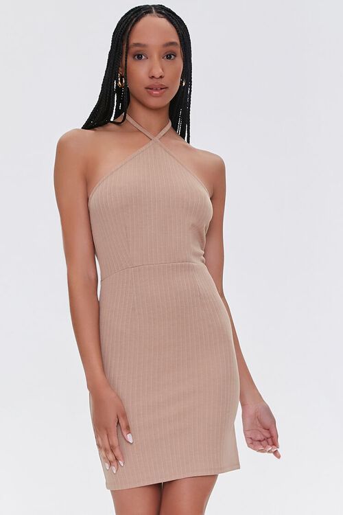 Ribbed Knit Mini Halter Dress | Forever 21 (US)