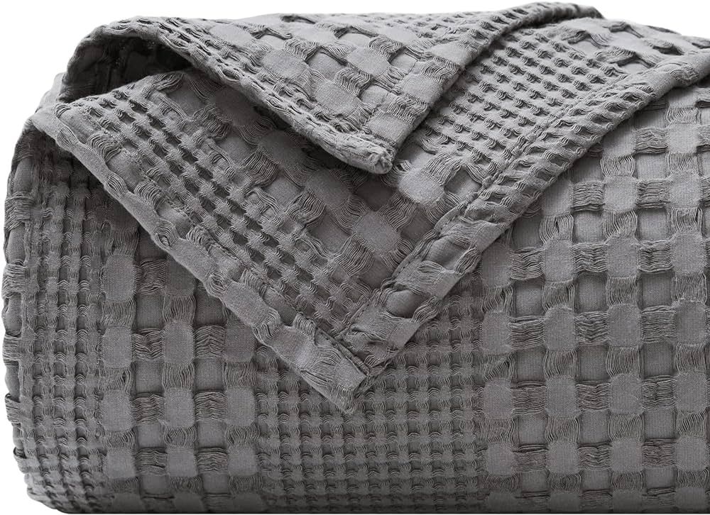 PHF 100% Cotton Waffle Weave Blanket Queen Size - Washed Soft Breathable Skin-Friendly Blanket- P... | Amazon (US)
